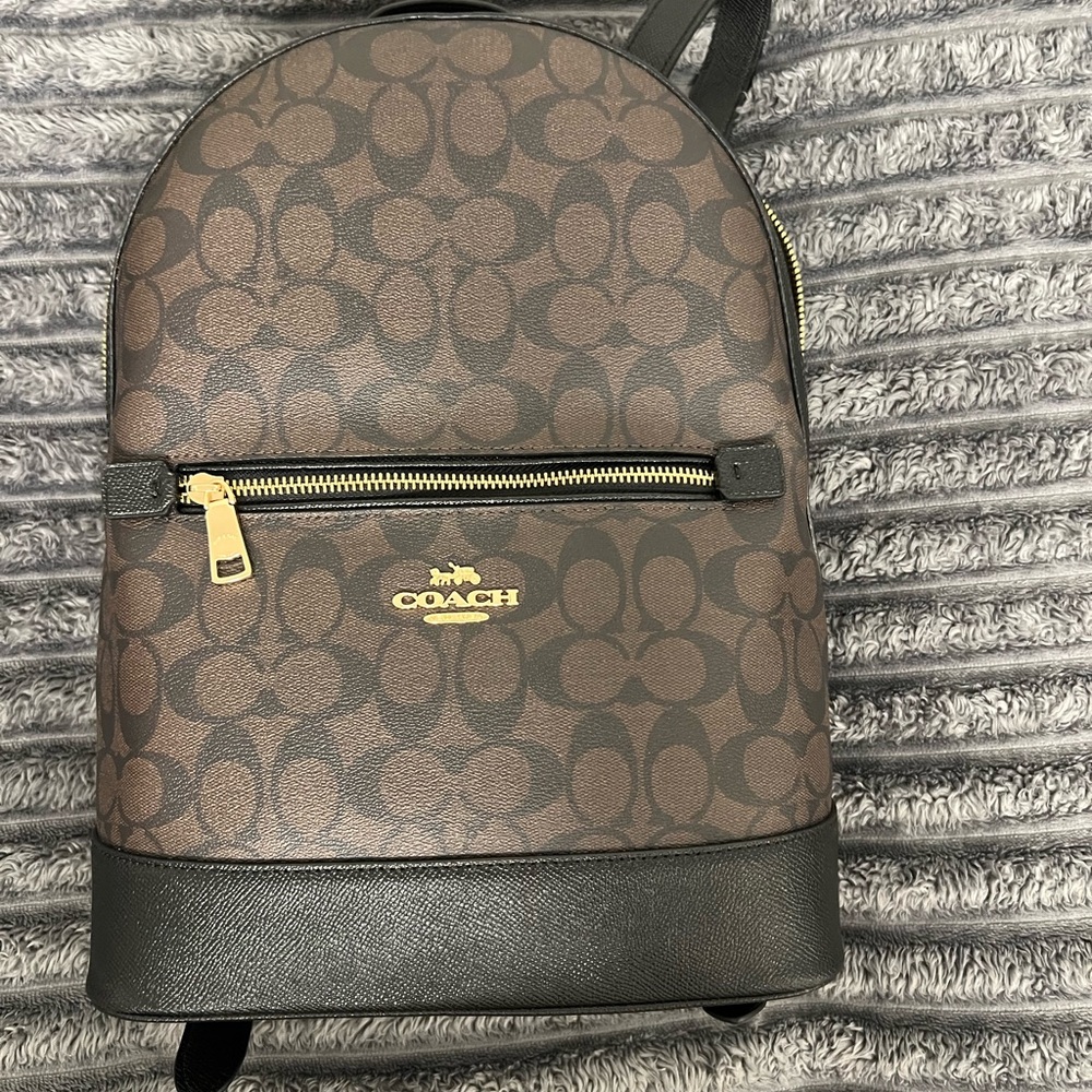 Coach Signature Brown and Black Backpack